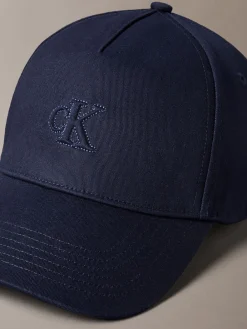 Calvin Klein Monogram Shine Embroidery Moire Cap Blue Online