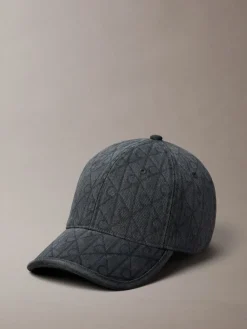 Calvin Klein Burnout Emblem Logo Denim Cap Grey New