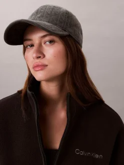 Calvin Klein Burnout Emblem Logo Denim Cap Grey New