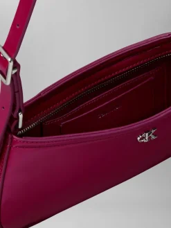 Calvin Klein Red Monogram Logo Hardware Shoulder Bag Best