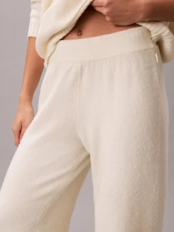 Calvin Klein White Lounge Joggers - Plush Terry Hot