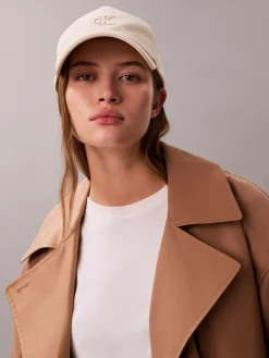 Calvin Klein Monogram Shine Embroidery Moire Cap White Sale