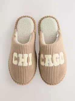 Next Cord Slogan Mule Slippers Camel Chicago Online