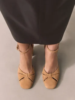 Next Forever Comfort® Leather Block Heels With Ankle Strap Camel Sale