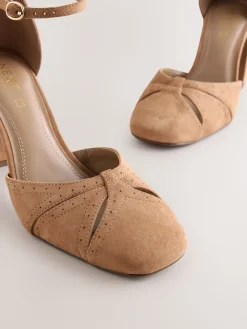 Next Forever Comfort® Leather Block Heels With Ankle Strap Camel Sale