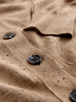 Next Camel Neppy Soft Touch V-Neck Cotton Rich Button Up Cardigan Best