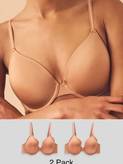 Next Caramel Nude Full Cup A-E Smoothing Ultimate Comfort Bras 2 Pack Best