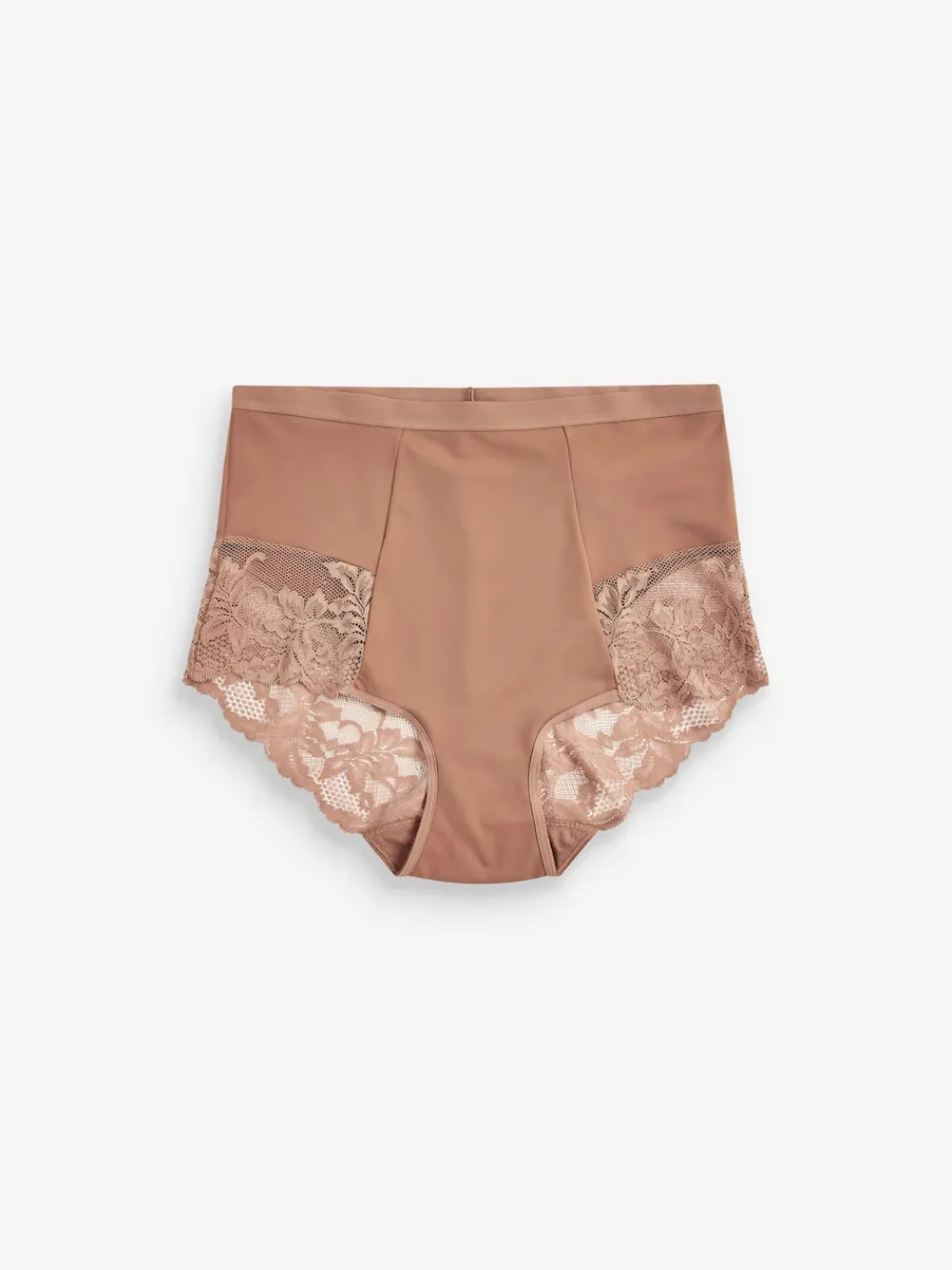 Next Print Tummy Control Shaping Lace Back Brazilian Knickers 2 Pack Caramel Nude Best