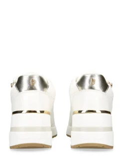 Carvela High Rise Wedge Trainers Gold Chrome Online