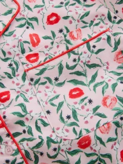 Cath Kidston Pink Kisses Button Through Pyjamas