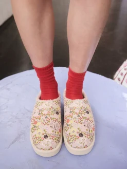 Cath Kidston Pink Posey Mule Slippers Hot