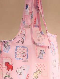 Cath Kidston Mini Foldaway Shopper Bag Pink Teddy Dog Clearance