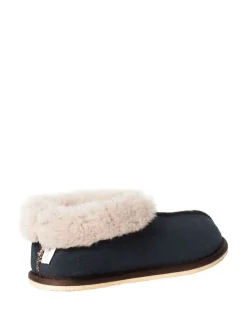 Celtic & Co. Ladies Sheepskin Bootee Slippers Blue Clearance