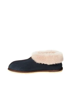 Celtic & Co. Ladies Sheepskin Bootee Slippers Blue Clearance
