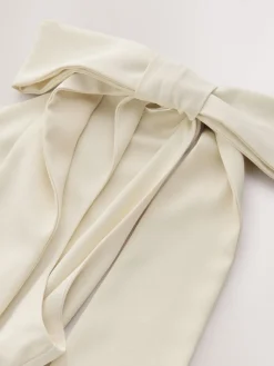 Next Champagne Bow One Shoulder Maxi Bridesmaid Dress Outlet