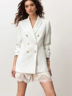 Next Satin Shorts With Lace Trim Champagne Gold Best