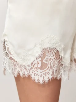 Next Satin Shorts With Lace Trim Champagne Gold Best
