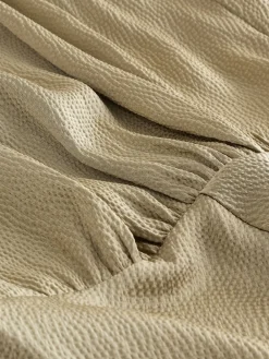 Next Champagne Gold Textured Satin Halter Sleeveless Midi Dress Clearance