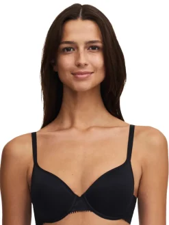 Chantelle Comfort Day to Night Underwired Memory Foam T-Shirt Bra Black Hot