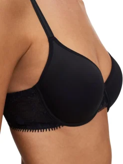 Chantelle Comfort Day to Night Underwired Memory Foam T-Shirt Bra Black Hot