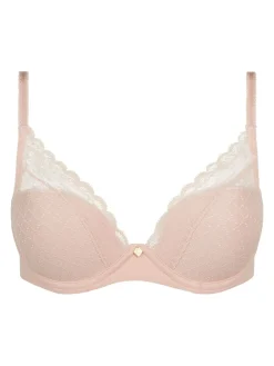 Chantelle Norah Chic Soft Feel Plunge Underwired T-Shirt Bra Dusky Pink New