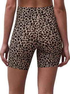 Chantelle Soft Stretch Seamless One Size High Waisted Mid Thigh Shorts Leopard Print Discount