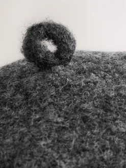 Next Charcoal Grey Knitted Boucle Beret Hat Hot