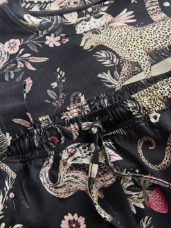 Next Charcoal Grey Leopard Long Sleeve Pyjamas New