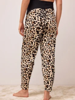 Next Maternity Short Sleeve Pyjamas Charcoal Grey Leopard