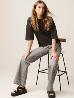 Next Charcoal Grey Relaxed Fit Heavyweight Longline T-Shirt