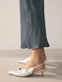 Next Charcoal Grey Satin Midi Skirt Outlet