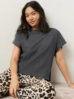 Next Charcoal Leopard Short Sleeve Pyjamas Clearance