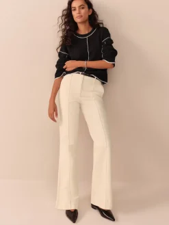 Next Charcoal Tipped 100% Lambswool N.Premium Crew Neck Jumper Sale