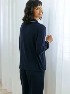 Chelsea Peers TENCEL™ Modal Long Button Up Pyjamas Set Blue Discount