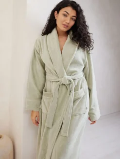 Chelsea Peers 100% Cotton Towelling Dressing Gown Green Outlet