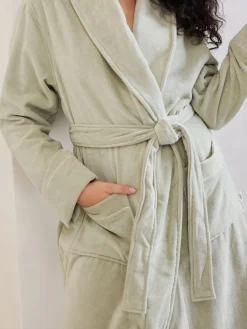 Chelsea Peers 100% Cotton Towelling Dressing Gown Green Outlet