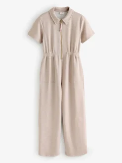 Chelsea Peers Yellow Luxe Comfort Scuba Short Sleeve Camel Jumpsuit Sale