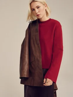 Next Cosy Soft Touch Rib Crew Neck Jumper Cherry Red Hot