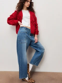 Next Cherry Red Hand Stitch Heart Detail Cardigan New