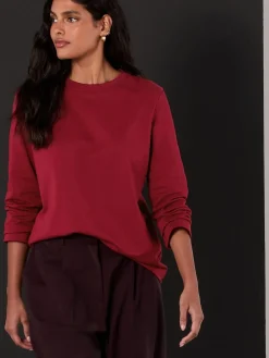 Next Cherry Red Long Sleeve Heavyweight Crew Neck T-Shirt Outlet