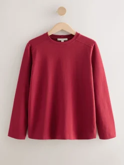 Next Cherry Red Long Sleeve Heavyweight Crew Neck T-Shirt Outlet