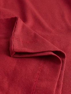 Next Cherry Red Ribbed High Neck Long Sleeve T-Shirt Sale