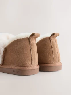 Next Suede Shoot Slippers Chestnut Brown