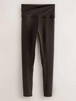 Next Chocolate Brown Active Balance Wrap Front Leggings Online