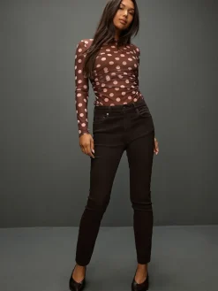 Next Authentic Relaxed Skinny Jeans Chocolate Brown