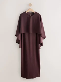 Next Chocolate Brown Cape Maxi Dress Clearance
