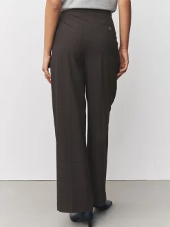 Next Chocolate Brown Check Double Pleat Straight Leg Trousers Best