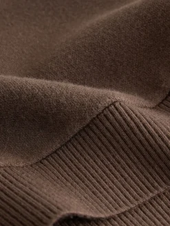 Next Compact Cosy Graphic Long Sleeve Hoodie Chocolate Brown Outlet