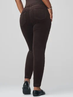 Next Cord Skinny Hourglass Trousers Chocolate Brown