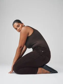 Next Cord Skinny Hourglass Trousers Chocolate Brown